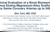 TCT 591: Preclinical Evaluation of a Novel Bioresorbable Sirolimus Eluting Magnesium-Alloy Scaffold in a Healthy Swine Coronary Arteries up to 540 Days