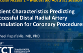 TCT 992: Patient Characteristics Predicting Successful Distal Radial Artery Cannulation for Coronary Procedures