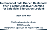 TCT 184: Treatment of Side Branch Restenosis after 1-stent Cross-over Stenting for Left Main Bifurcation Lesions