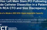 TCT 1269: Ad Hoc Left Main Stem PCI Following Guide Catheter Dissection in a Patient With RCA CTO and Size Discrepancy: Benefits of a Modern DES With Hyperexpansile Capacity