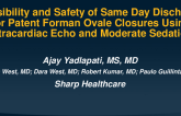 TCT 602: Feasibility and Safety of Same Day Discharge for Patent Forman Ovale Closures Using Intracardiac Echo and Moderate Sedation