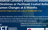 TCT 455: Quantitative Coronary Dissection Volume After Sirolimus or Paclitaxel Coated Balloon and Lumen Changes at 6 Months: Serial OCT Sub-study of TRANSFORM-I Trial