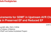 Requirements for GDMT in UPSTREAM AVR Clinical Trials in (1) Preserved EF or (2) Reduced EF Patients