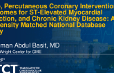 TCT 328: Race, Percutaneous Coronary Interventions Outcomes for ST-Elevated Myocardial Infarction, and Chronic Kidney Disease: A Propensity Matched National Database Study