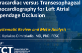 TCT 60: Intracardiac or Transesophageal Echocardiography for Left Atrial Appendage Occlusion: An Updated Systematic Review and Meta-Analysis
