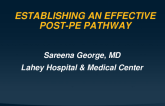 How to Establish an Effective Post-PE Pathway