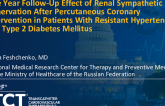 TCT 483: One Year Follow-Up Effect of Renal Sympathetic Denervation After Percutaneous Coronary Intervention in Patients With Resistant Hypertension and Type 2 Diabetes Mellitus