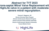 Trans-septal Mitral Valve Replacement with HighLife Valve in a Patient with Moderate-Severe Mitral Regurgitation