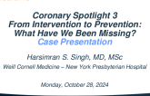 Case Presentation: Pre, Intra, Post PCI Course