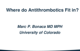 Where Do Antithrombotics Fit In?