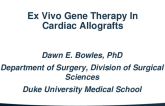 Ex Vivo Gene Therapy in Cardiac Allografts