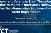 TCT 1292: Recurrent Very Late Stent Thrombosis Due to Multiple Interstruts Hollows After First-Generation Sirolimus-Eluting Stent Implantation