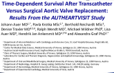 TCT 142: Time-Dependent Survival After Transcatheter Versus Surgical Aortic Valve Replacement: Results From the AUTHEARTVISIT Study