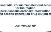 TCT 250: Transradial versus Transfemoral Access for Bifurcation Percutaneous Coronary Intervention Using Second-generation Drug-eluting Stent