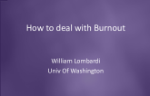 Advice to the Next Generation 4: How to Avoid Burnout