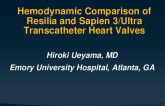 TCT 247: Hemodynamic Comparison of Resilia and Sapien 3/Ultra Transcatheter Heart Valves in Transcatheter Aortic Valve Replacement