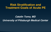 Risk Stratification and Treatment Goals of Acute PE