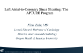 Right Left Atrial-to-Coronary Sinus Shunting: The APTURE Program